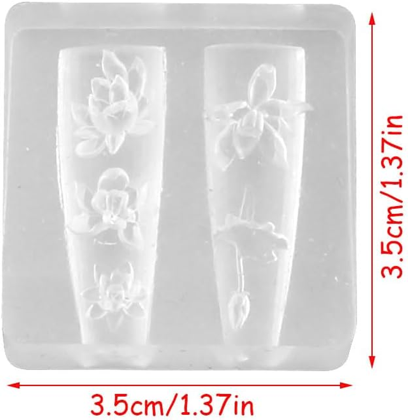 3D Lotus Flower Nail Design Silicone Mould Epoxy Resin Shapes Lotus Flower Carving Nail Stamp Silicone Mould Flowers Floral Lotus Leaf Nail Decoration Nail Design Nail Art Mould Silicone Moulds Nail image number 6