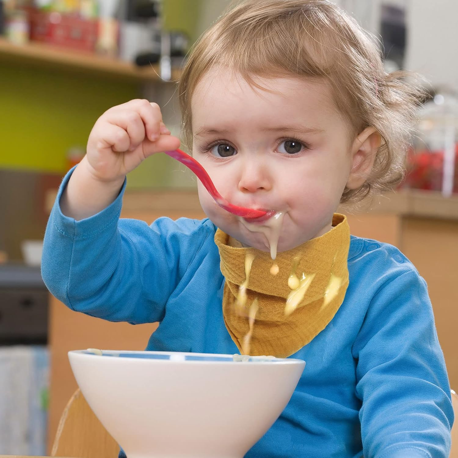 WD&CD Baby Bandana Drool Bib (4 Pack) Adjustable Absorbent Soft Snap Drool Bibs for Baby Girls and Boys-C image number 2