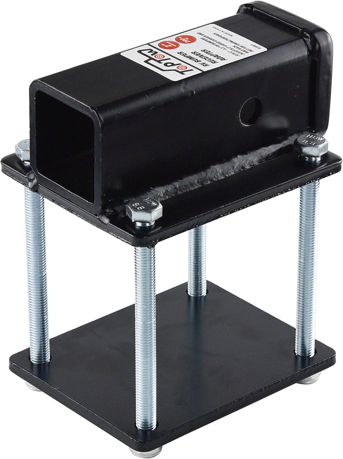 TOPTOW RV Bumper Hitch Receiver 63801 for 4 Inch to 4.5 Inch Beams, 2 Inch Receiver Opening, Fits for Bike Racks, Cargo Carriers Camper-On image number 3