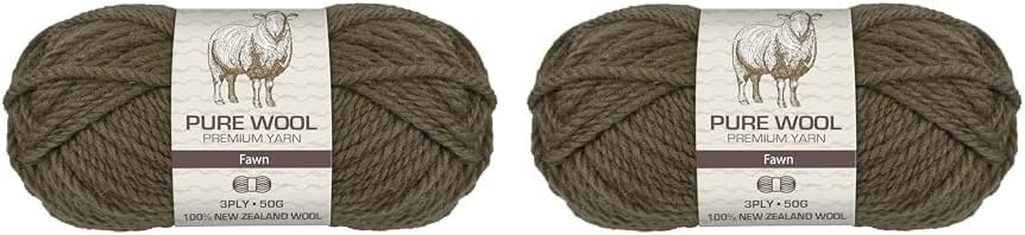 3-Ply Pure Wool 50 G, Fawn image number 1