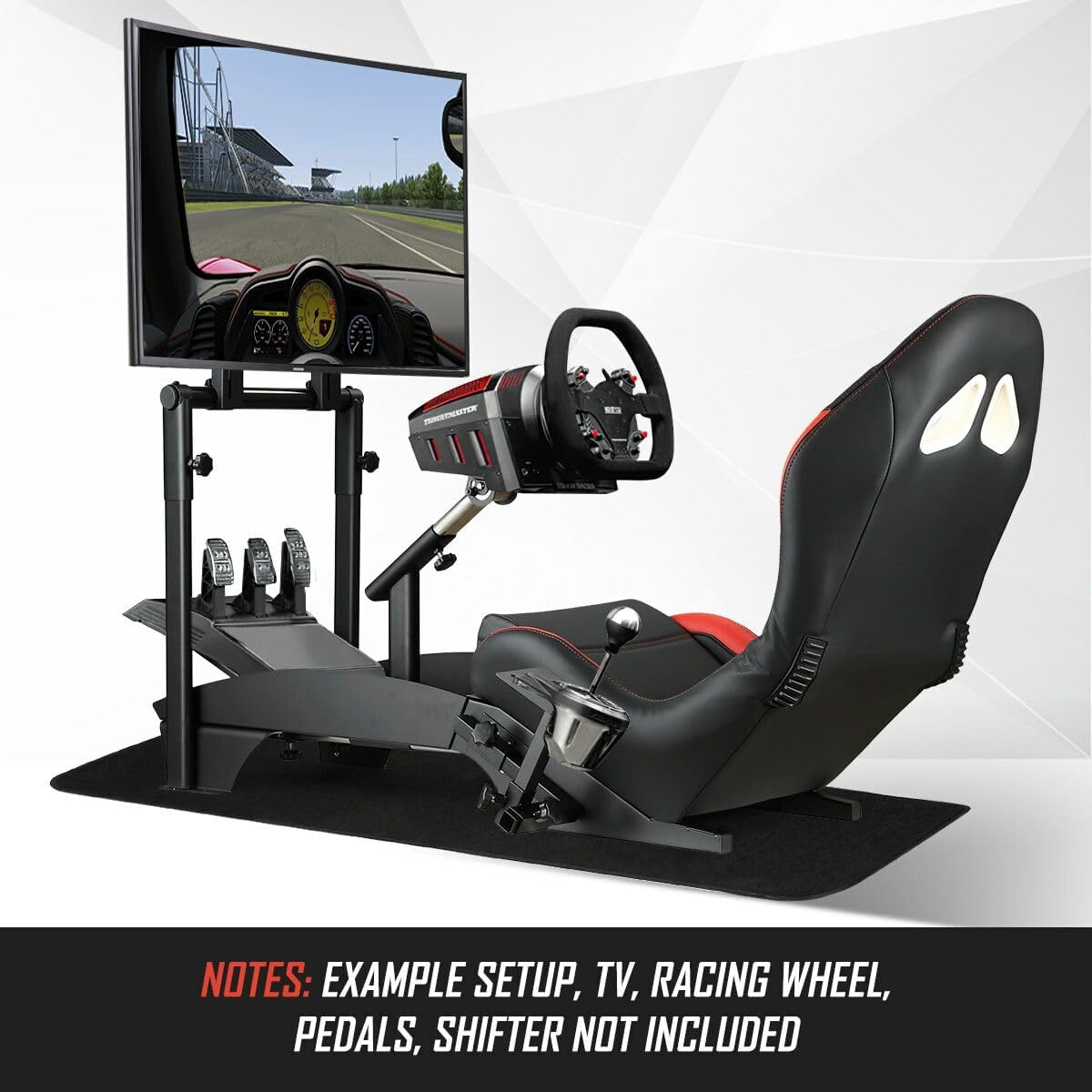 AUSWAY Racing Simulator Gaming Chair with Monitor Stand Racing Wheel Stand Cockpit Adjustable with Seat Logitech G25 G27 G29 G920 Xbox Xbox360 PS2 PS3 PC WII