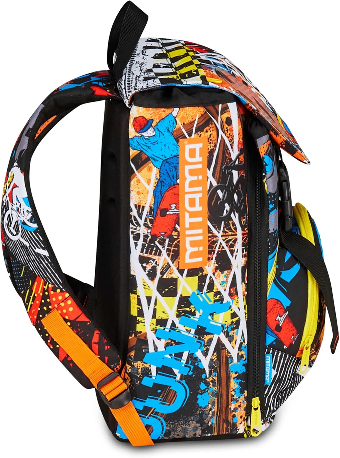 SJ Seven Mitama 4 Zip Expandable Backpack, Double BALL, Orange, Maxi Capacity, Double Compartment, Pre-Shaped Backrest, Child, Elementary School, Orange, Taglia Unica, Casual image number 1