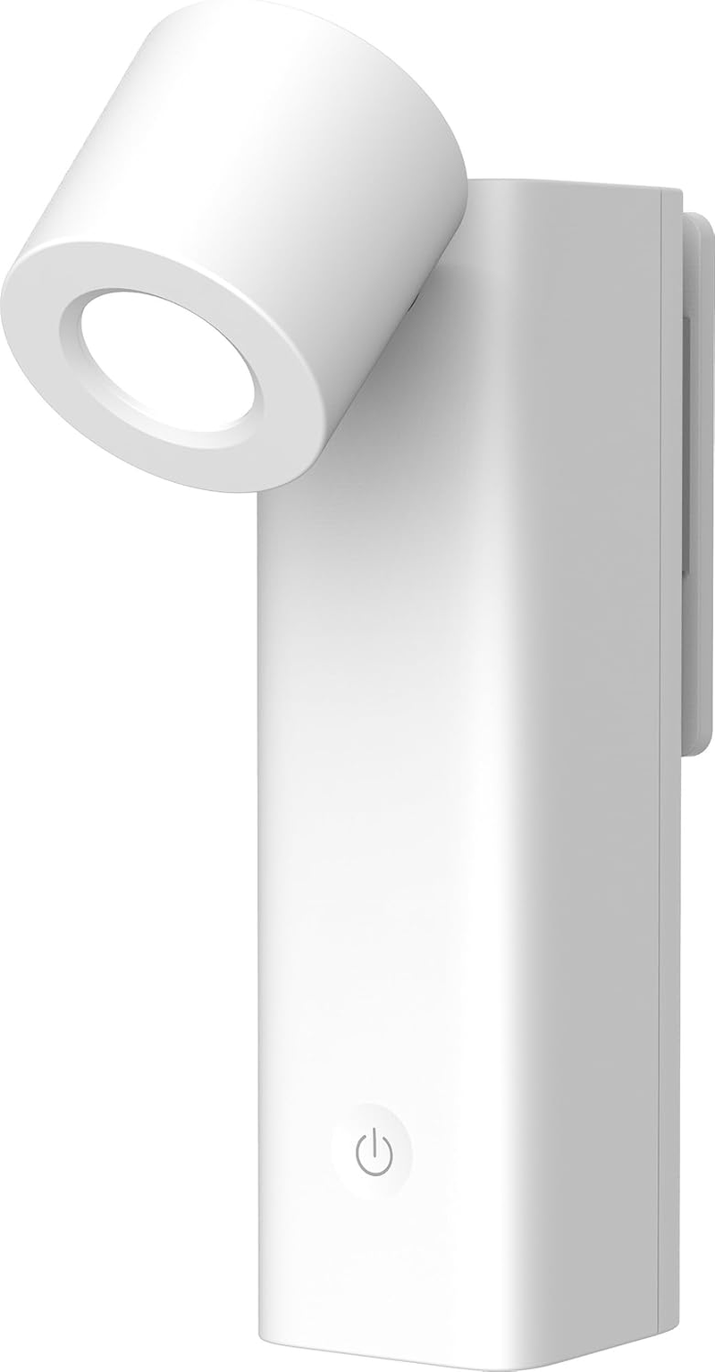 Electraline 58059 30 Lumens 3000K Adjustable LED Wall Spotlight Rechargeable with USB-C Cable (Included) 1200Mah White image number 4