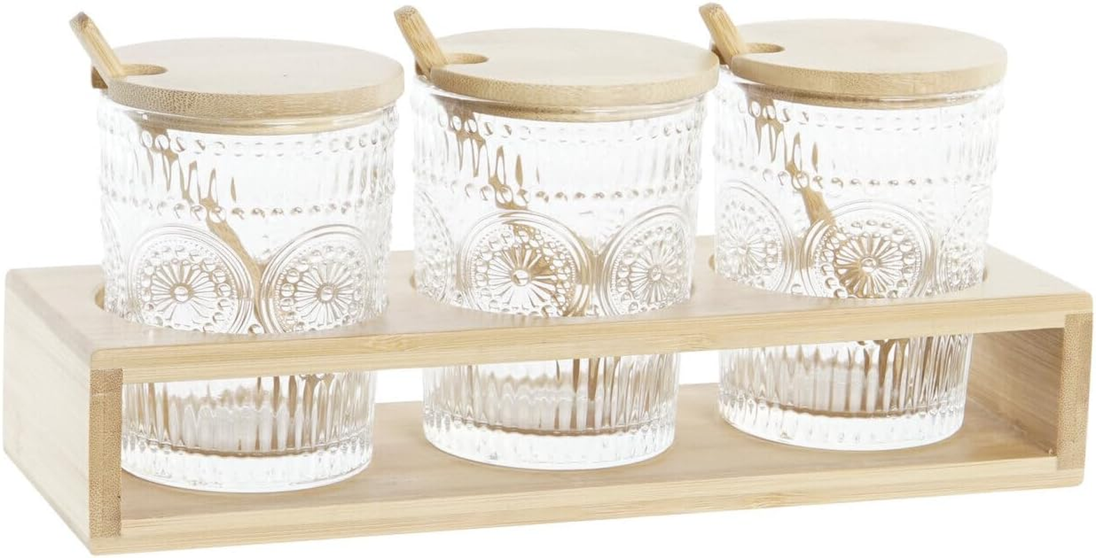 Azucarero Set of 3 Crystal Bamboo 28 X 10 X 13.5 Cm 300 Ml image number 2