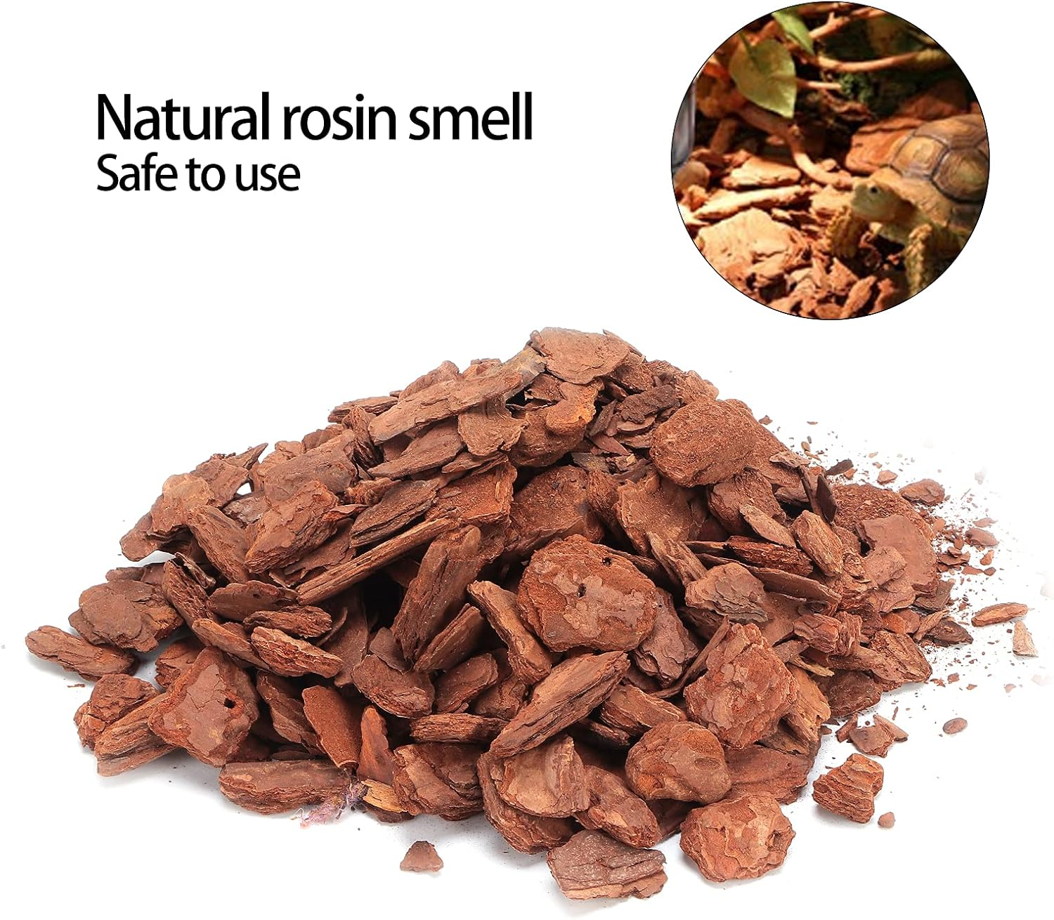 EVTSCAN Snake Bedding, Bark Bedding Reptile Box Bedding Pine Bark Granule Bedding for Tortoises Lizards(Large Particles) image number 4