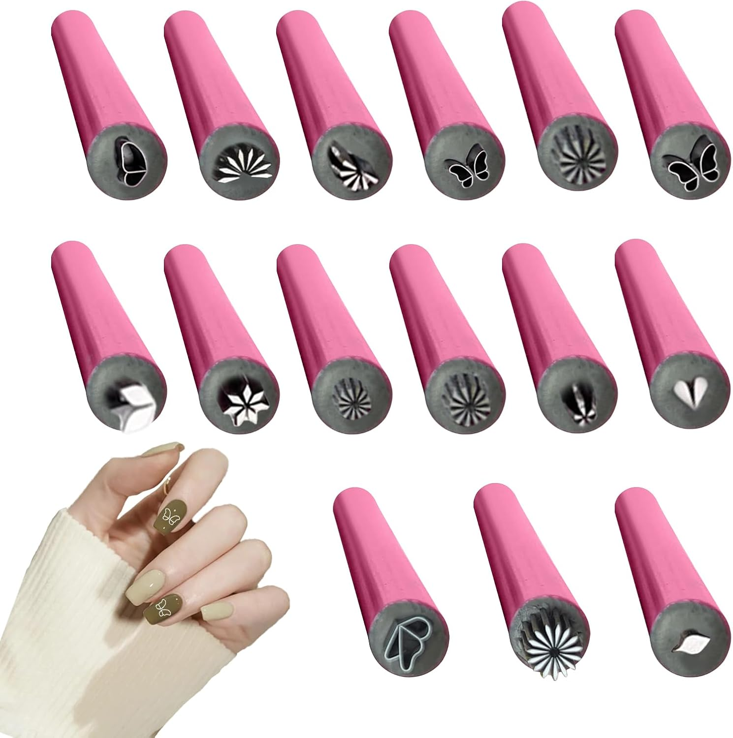 Nail Stamp Tool, Nail Stamp Pen Set, 15X Pen Art Tools with 6 Different Nail Templates, Nail Stamping Kit, Nail Stamping Kit image number 2