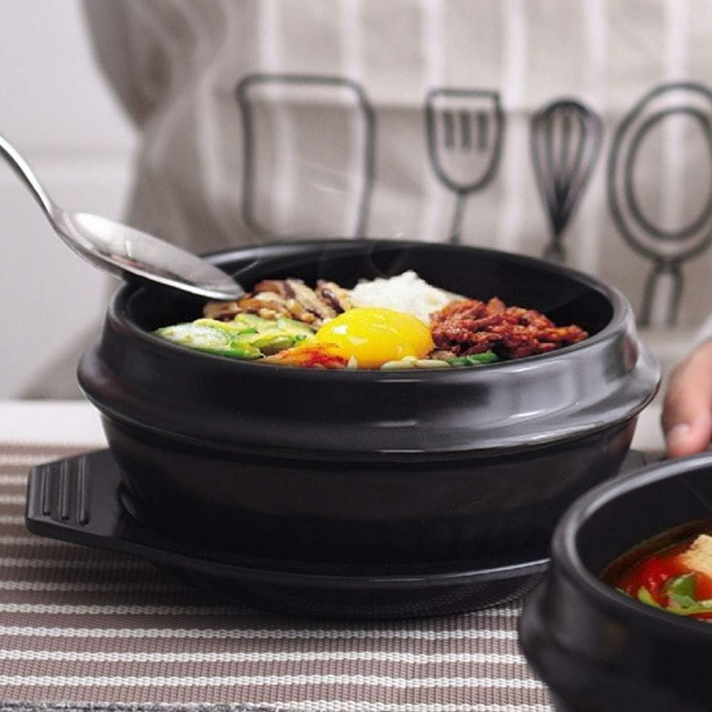 Korean Stone Bowl for Bibimbap and Soup, No Lid, Premium Ceramic with Melamine (Large) image number 1