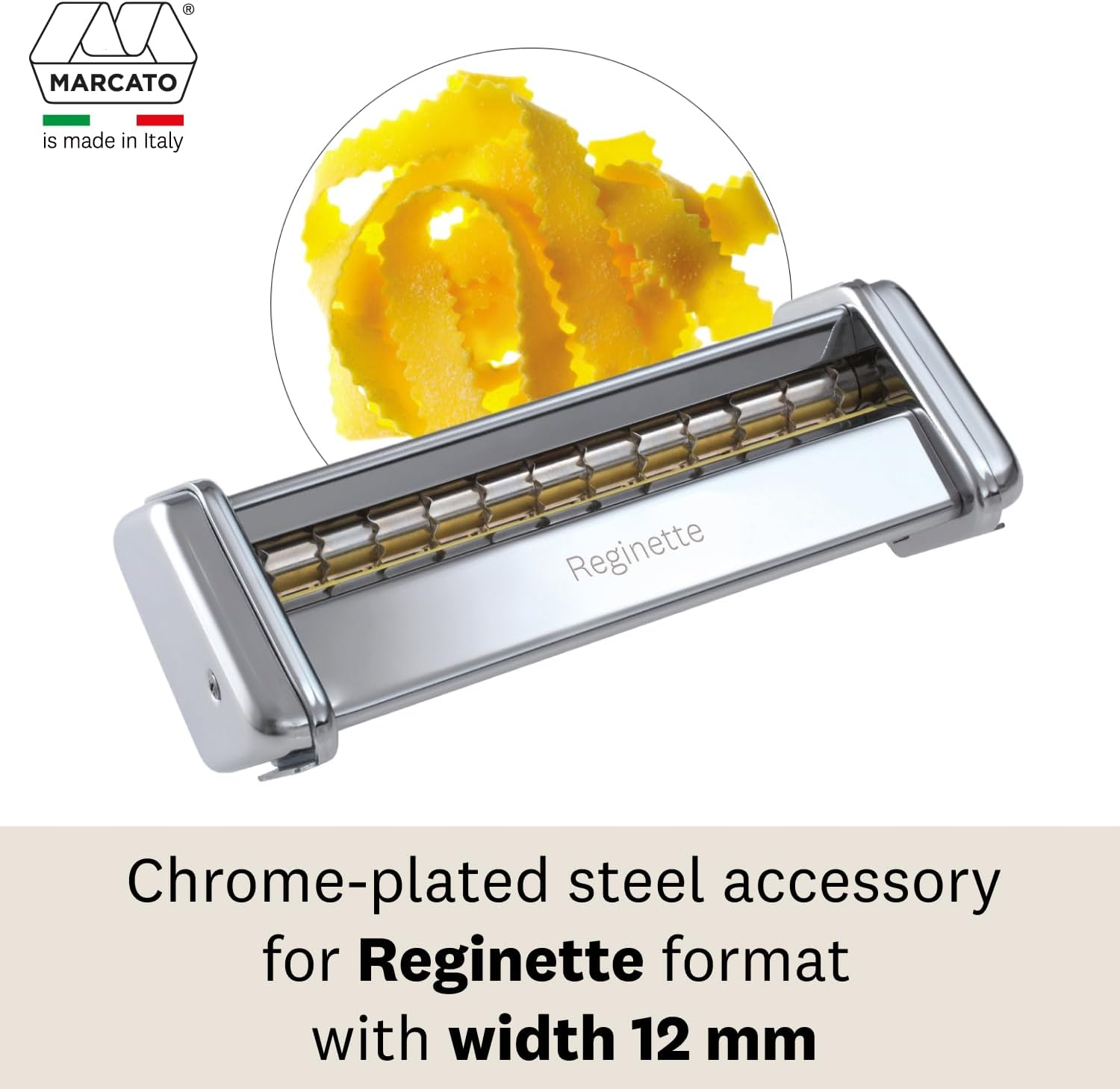 Marcato Accessories for Atlas Pasta Maker Machine &ndash; Reginette, 12Mm, Silver image number 2