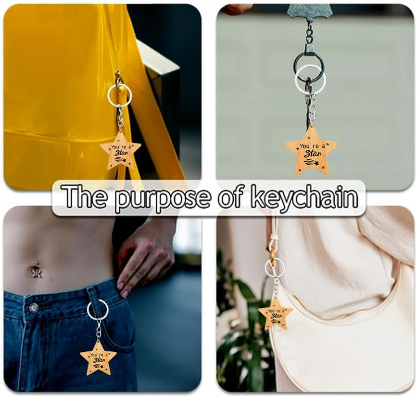 Preschool Graduation Gifts for Students Class Inspirational Gifts for Daughter Son Encouragement Presents for Granddaughter Grandson Motivational Keychains for Teens Students You Are a Star Keychain image number 2