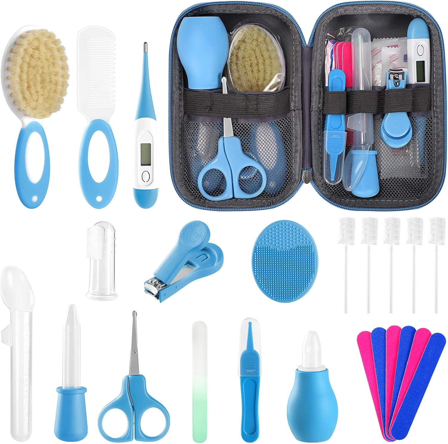 Baby Healthcare and Grooming Kit for Newborn Kids, 18PCS Upgraded Safety Baby Care Kit, Newborn Nursery Health Care Set, Baby Care Products