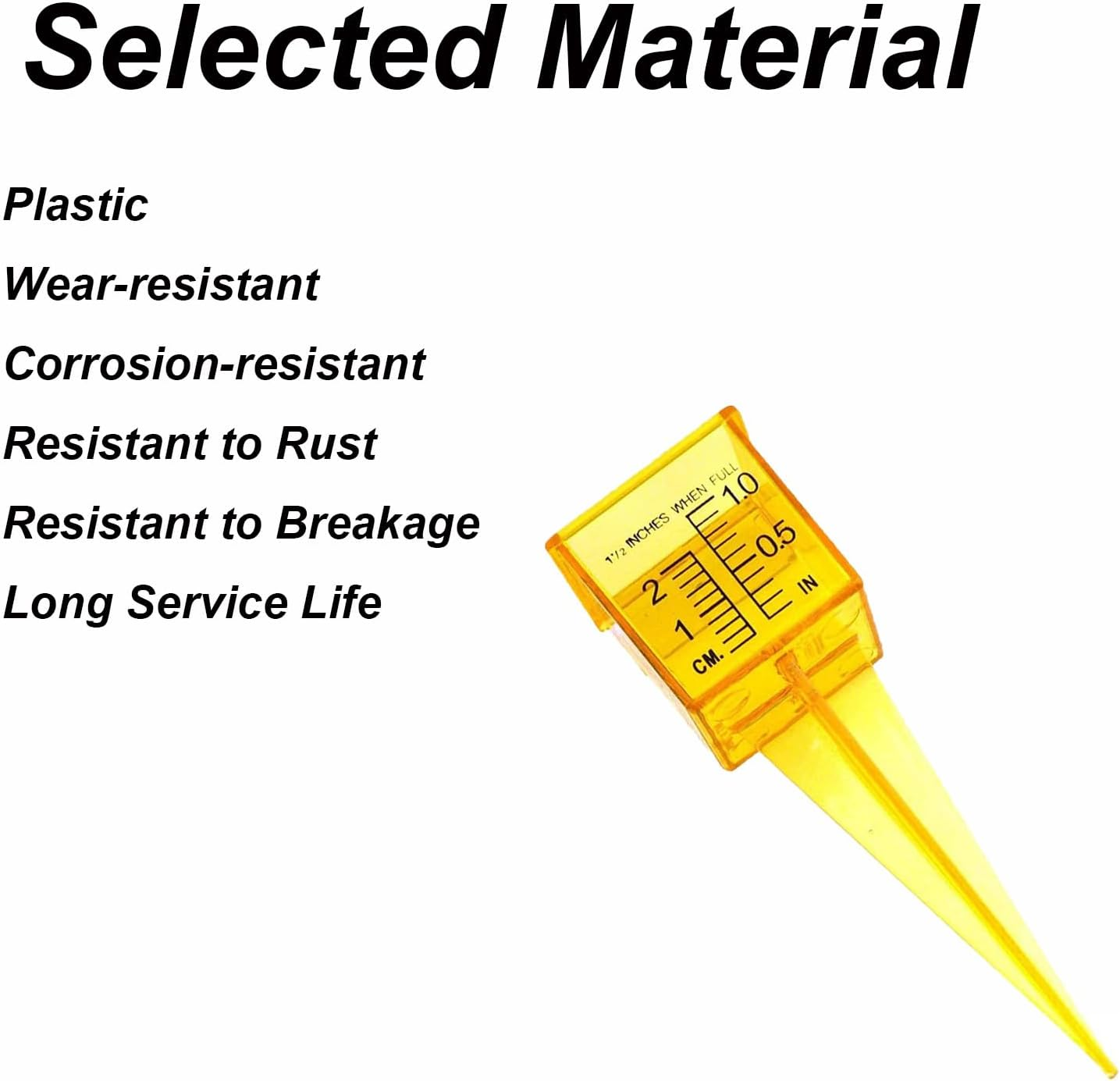 10 Piece 1.5 Inch Plastic Sprinkler Gauge, Rain Gauges Reusable Water Measuring Tool for Outdoor Garden Lawn Backyard, Yellow image number 3