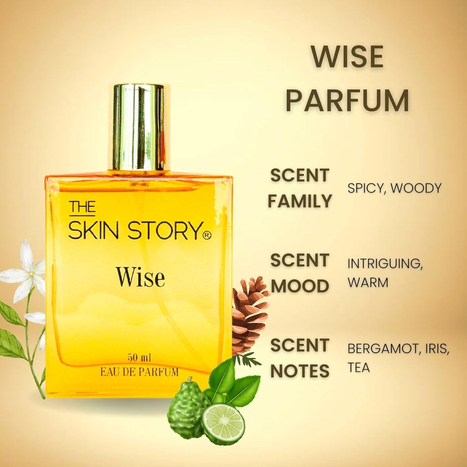 MANTRAMART Wise Eau De Parfum for Women 50Ml | Long-Lasting Floral & Fruity Fragrance | Elegant Everyday Perfume | Premium Scent for Gifting image number 3