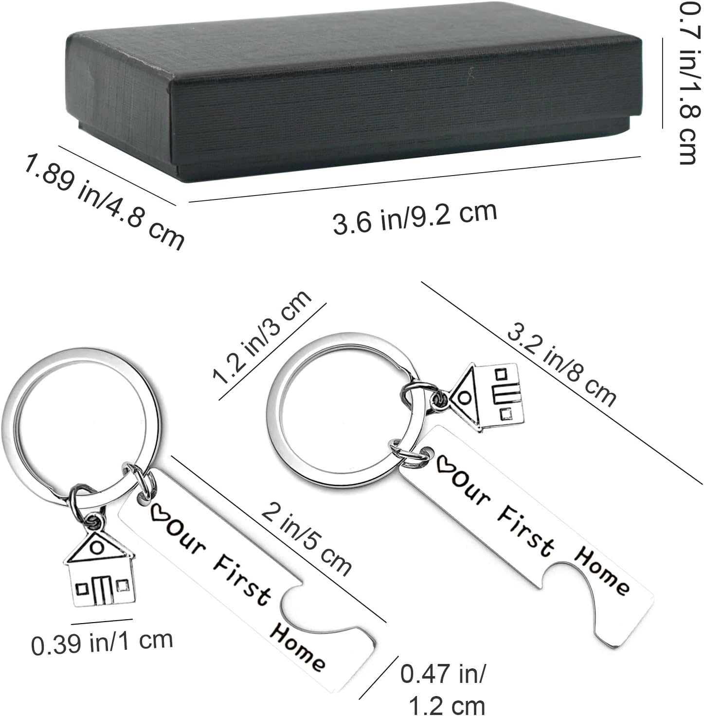 Enkrio Our First Home Keychain Housewarming Gift New Home Keychains for New Homeowner Valentines Day Gifts for Him Boyfriend Girlfriend Husband Wife Couple image number 5