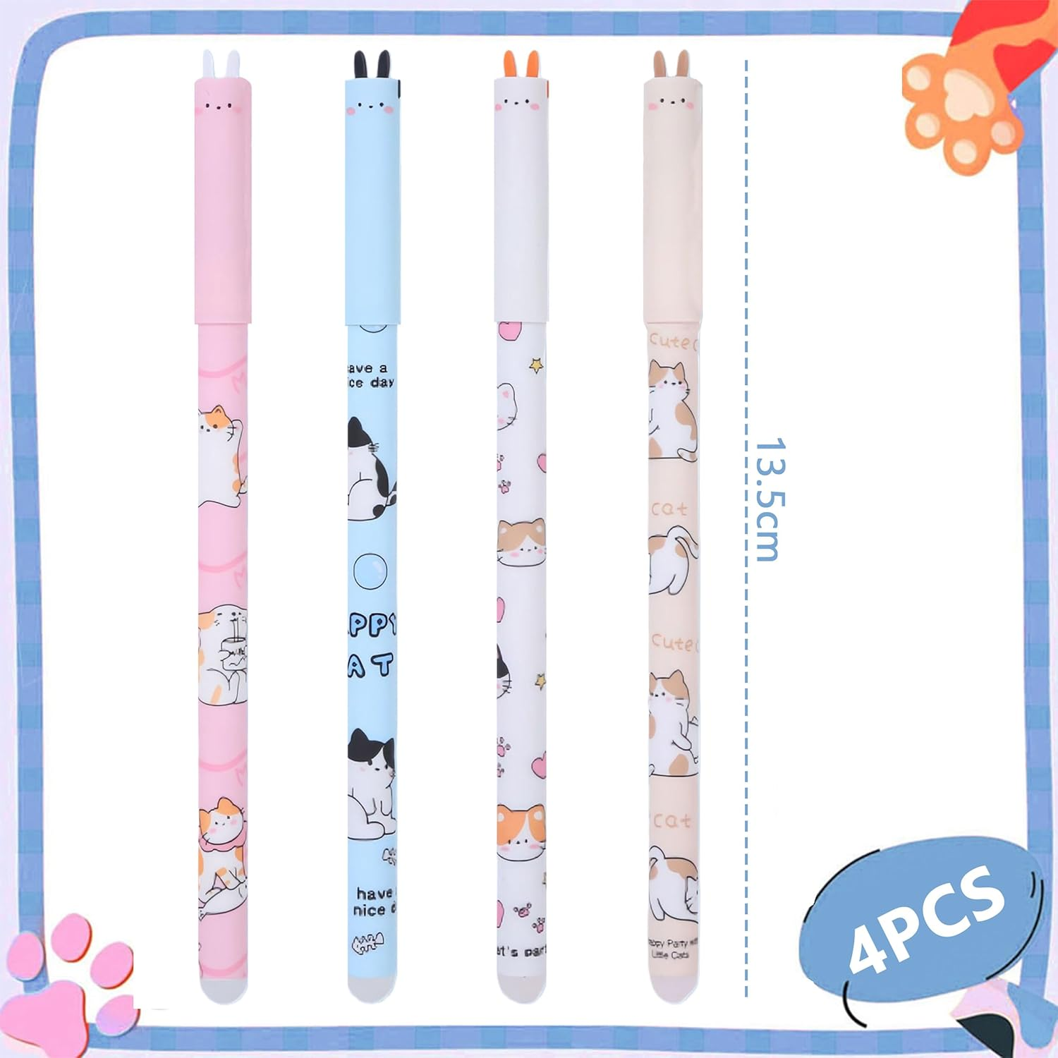 Vorirydian 4 Erasable Pen - Erasable Gel Pen, 0.5 Mm Tip Diameter, Blue Ink Design, Does Not Ruin the Paper, Thermosensitive Ink, Smooth Writing (Pink) - Pink image number 3