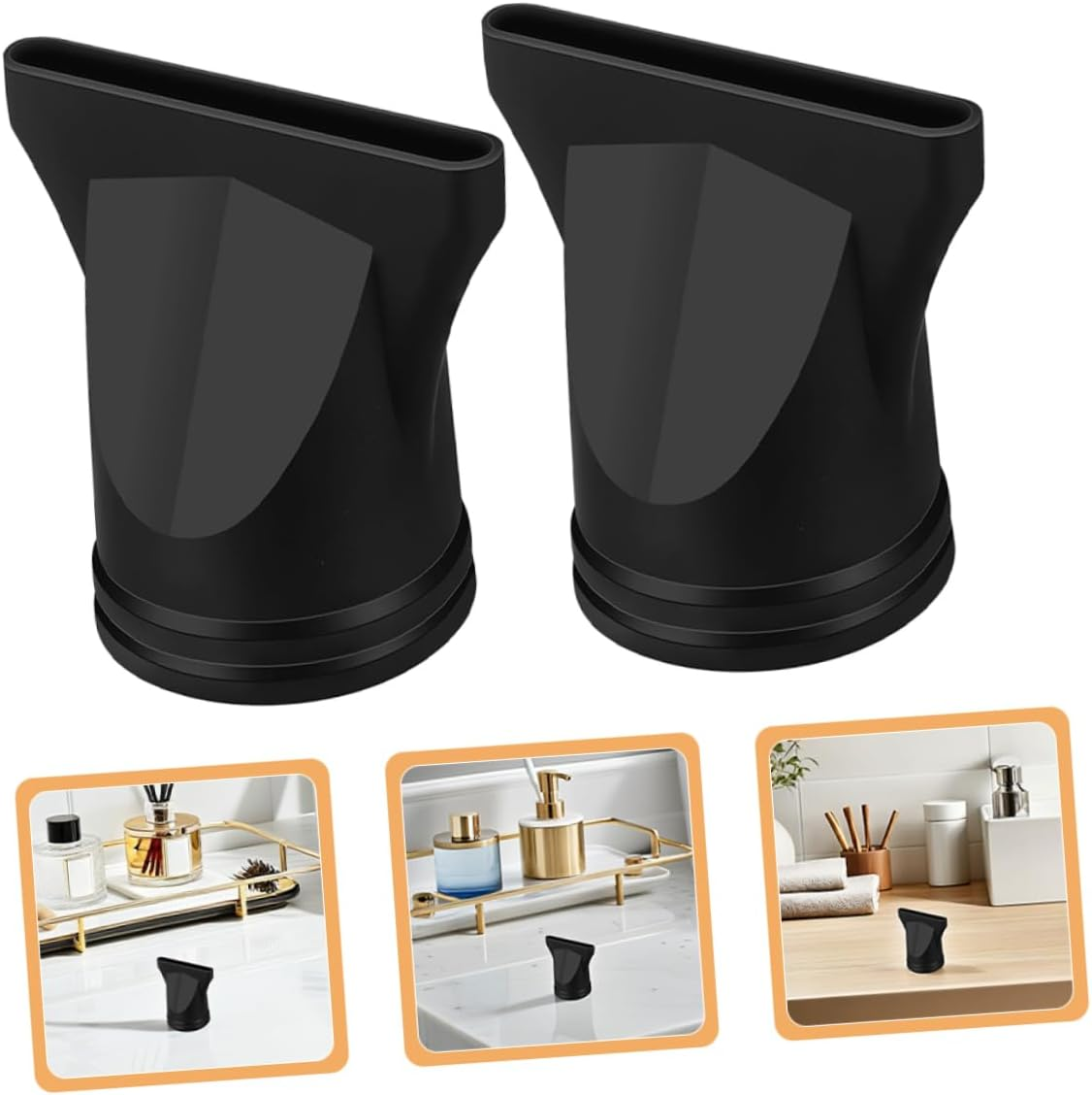 BESTYASH 5Pcs Hair Dryer Accessories Diffuser Nozzles Replacement Parts for Blow Dryers Styling Tool for Home Salon Black image number 1