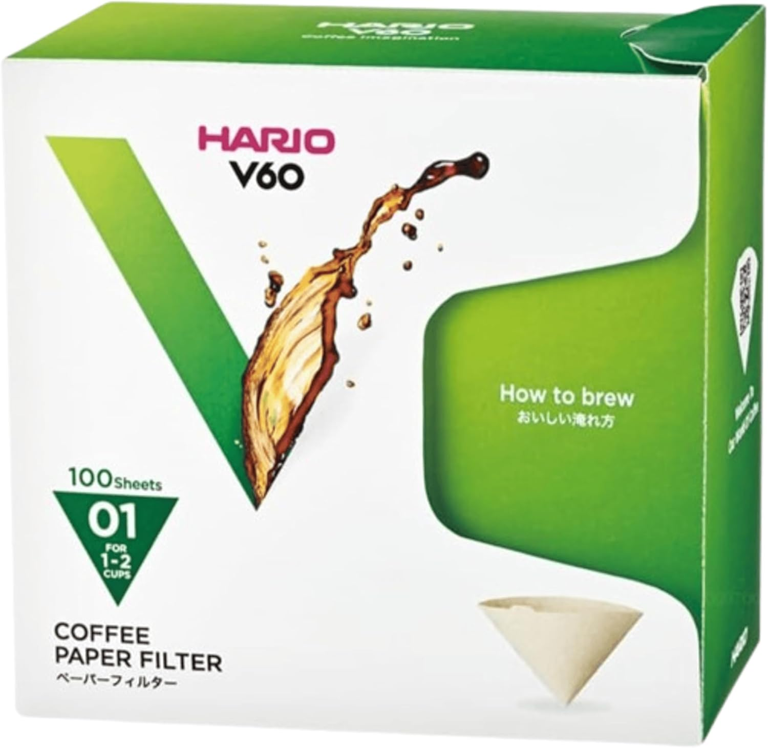 Hario V60 Paper Coffee Filter, Size 01, White, 100Ct Box image number 6