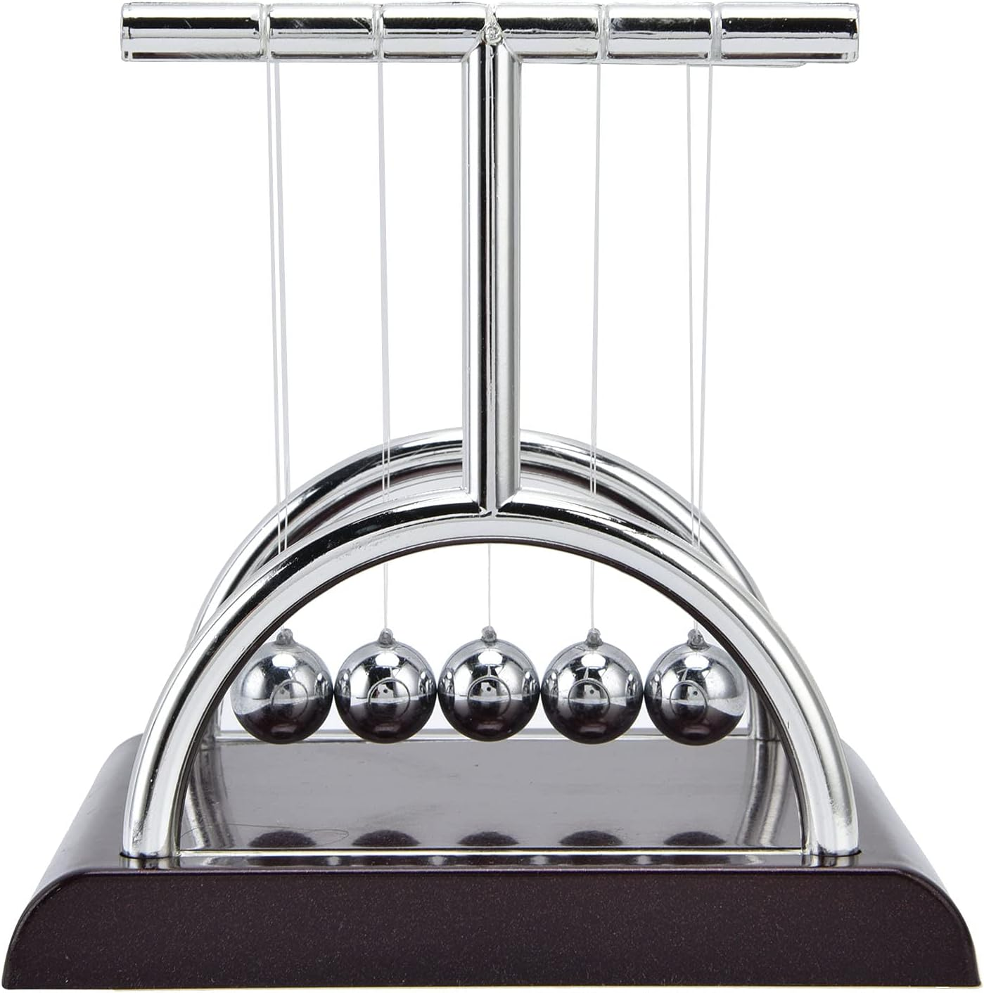 Newtons Balance Balls, Metal Balance Ball Art in Motion Toy with Plastic Base, Innovative Physics Science Educational Toy Pendulum Ball for Home Office Decoration image number 2