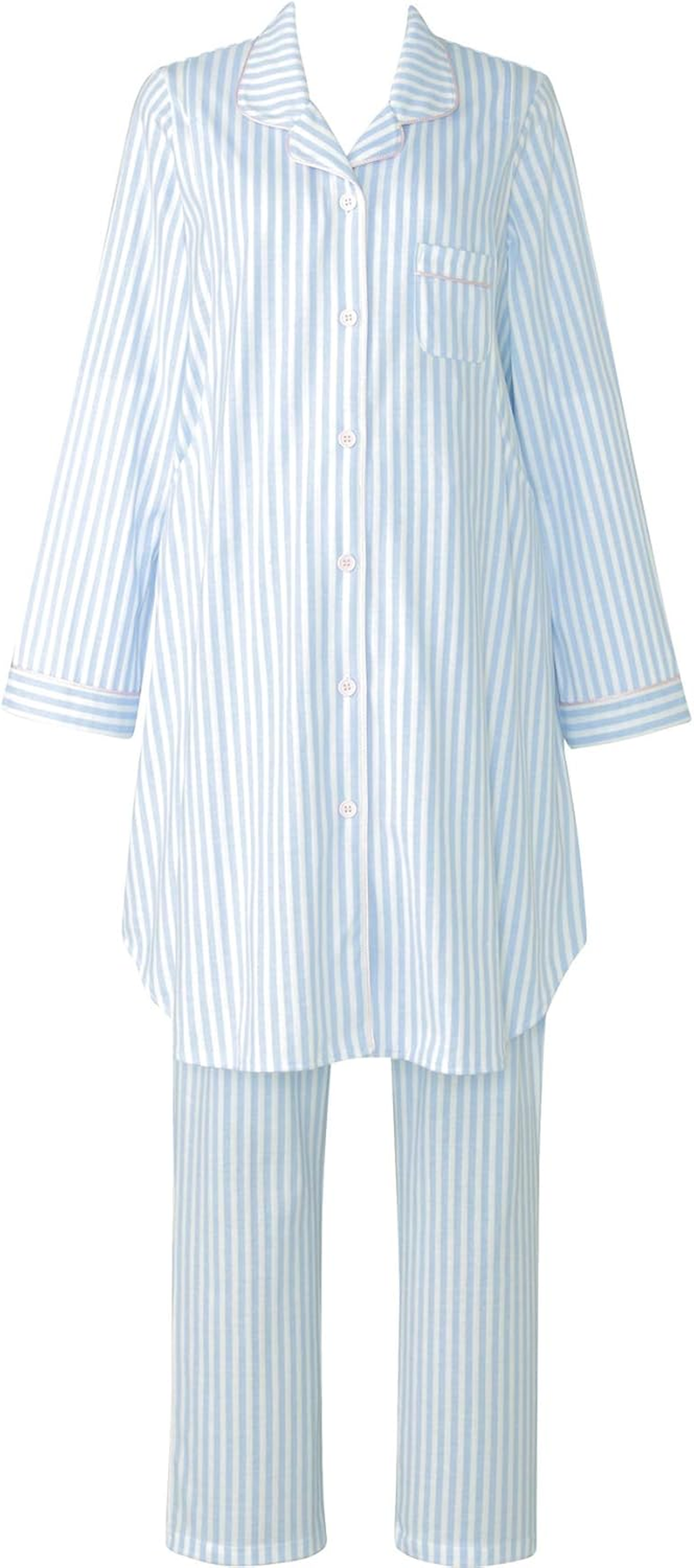 Wacoal Maternity MFY116 Women'S Pajama Set, for Both Pre and Postpartum Use, 100% Cotton, Open Front, Easy Nursing image number 2