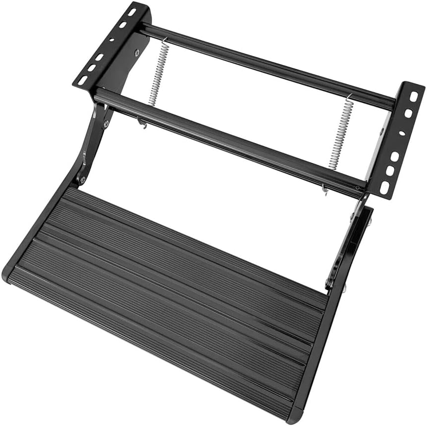 Camper Trailer Caravan Step Aluminium Pull Out Folding Caravan Step Motorhome RV Parts Accessories Step Load Bearing 200Kg-Black image number 2