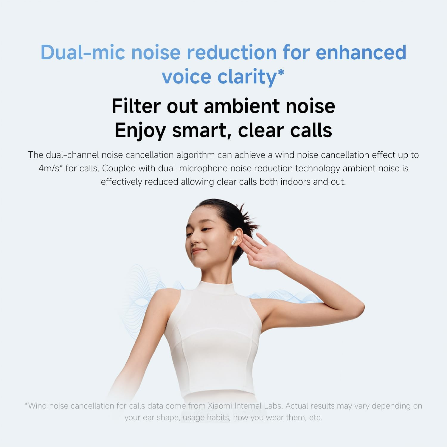 Xiaomi Redmi Buds 6 Active &ndash; Wireless Bluetooth Headphone Semi-In-Ear, Large 14.2Mm Driver, Dual-Mic Noise Reduction, up to 6H+30H Battery Life, Five Built-In Eq,Google Fast Pair, IPX4, White