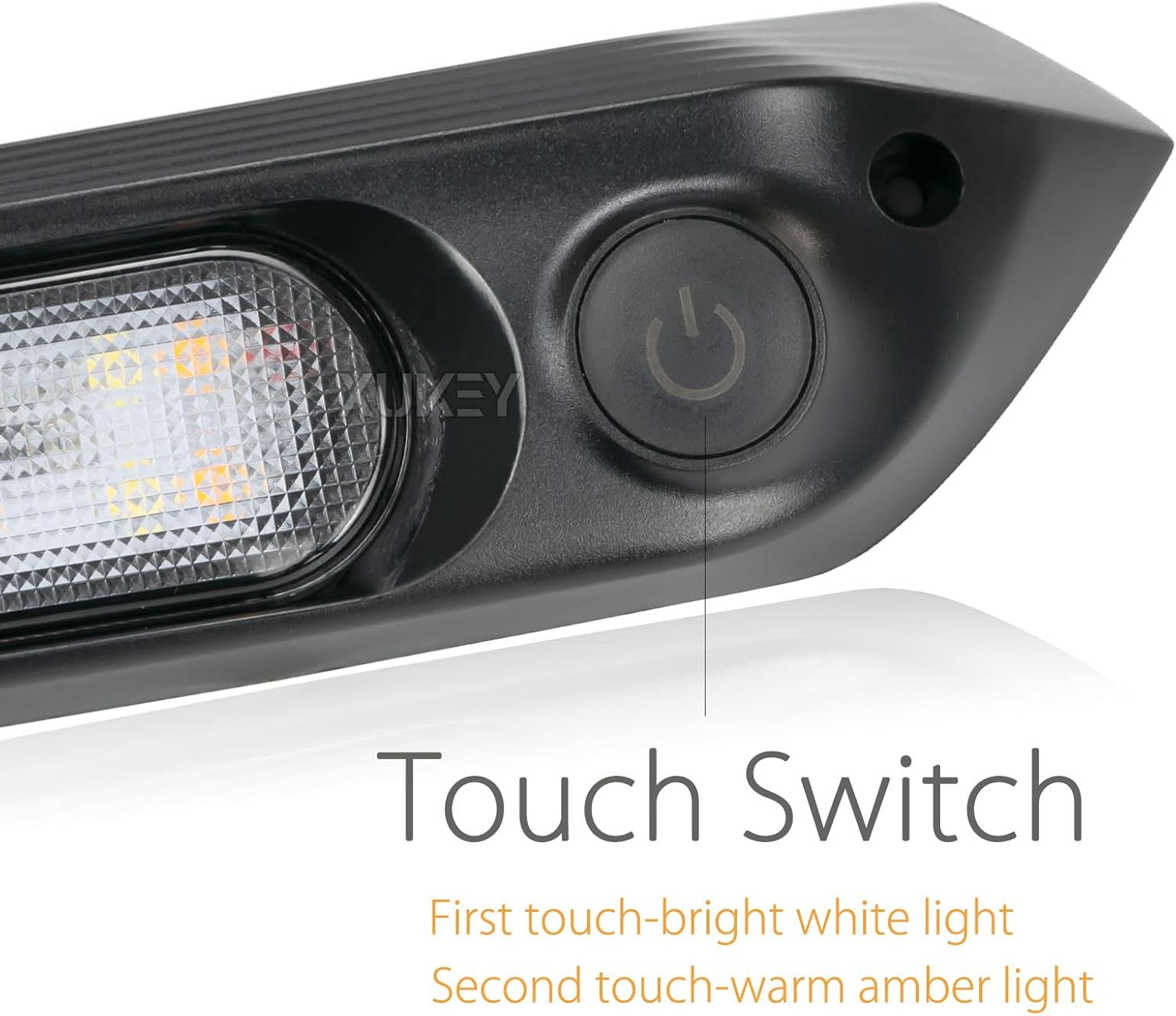 AUTOXBERT 12V RV LED Awning Porch Lights Waterproof Exterior Light 8W Amber White with Switch Lamp for Caravan Motorhome Camper Truck Black image number 3