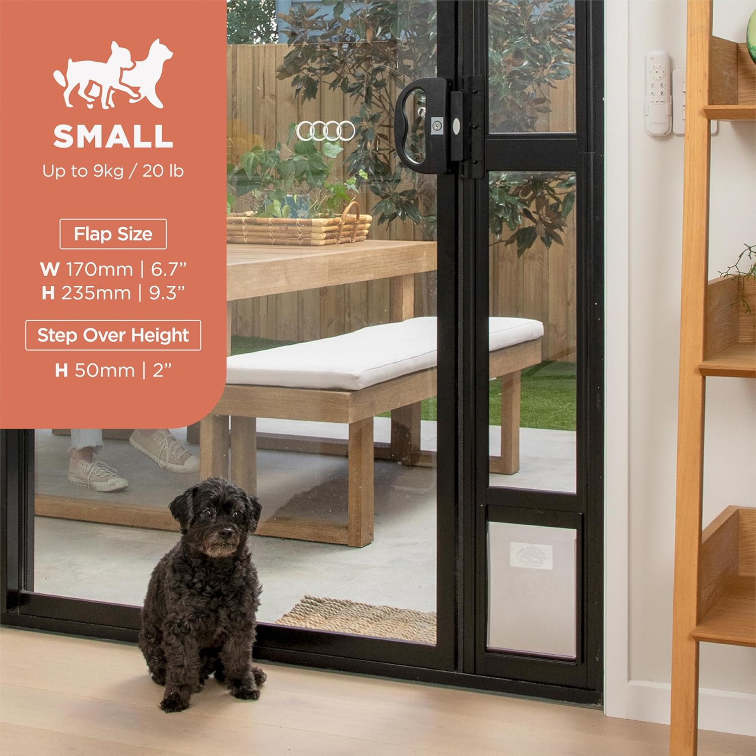 Small Black Glass Patio Pet Door image number 2