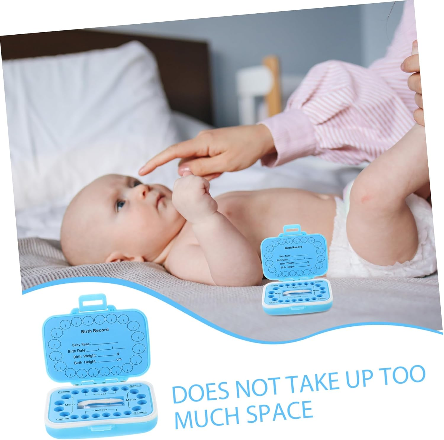 Yardwe Tooth Keepsake Box for Teeth Organizer for Newborns Boys Memory Preservation image number 1