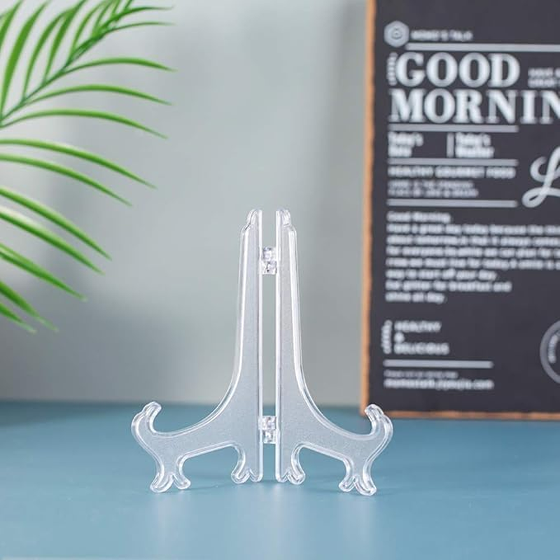 15Pcs Plastic Easels, 4/6/8 Inches Clear Easel Display Stand/Plate Holders to Display Pictures, Items image number 3