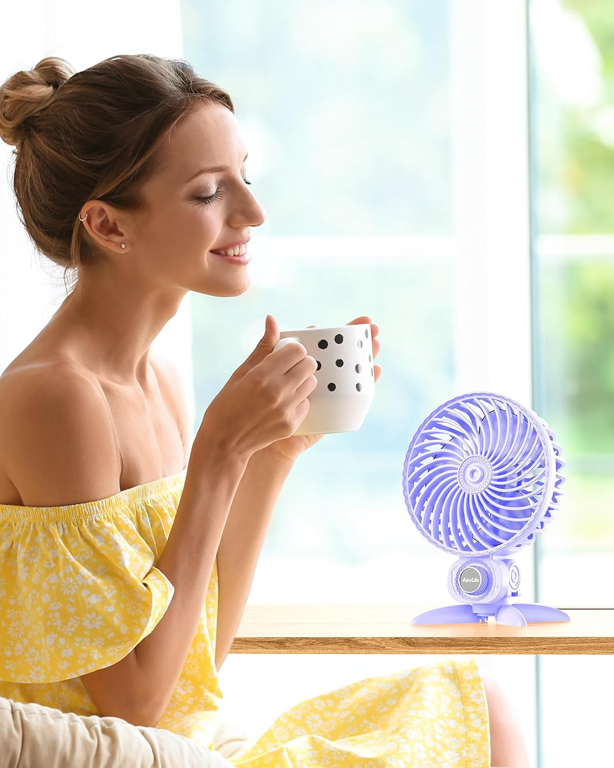 Aaolin USB Small Fan, Desk Fans with CVT Variable Speeds, Strong Cooling Airflow, Quiet Portable, Desktop Mini Personal Fan for Room, Home,Office, Bedroom-Usb Powered (Purple)