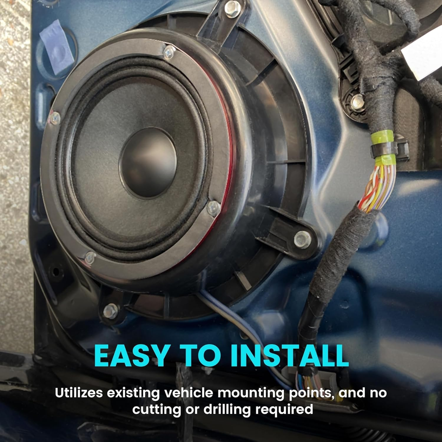 Nuith Replacement 82-7501 Speaker Spacer Adapter W/ 72-5602 Speaker Wiring Harness for Mazda 3 6 CX-5 CX-9 2013-2020 6-6.75 Inch Install Bose Front Door Speaker Subwoofer Adapter image number 3