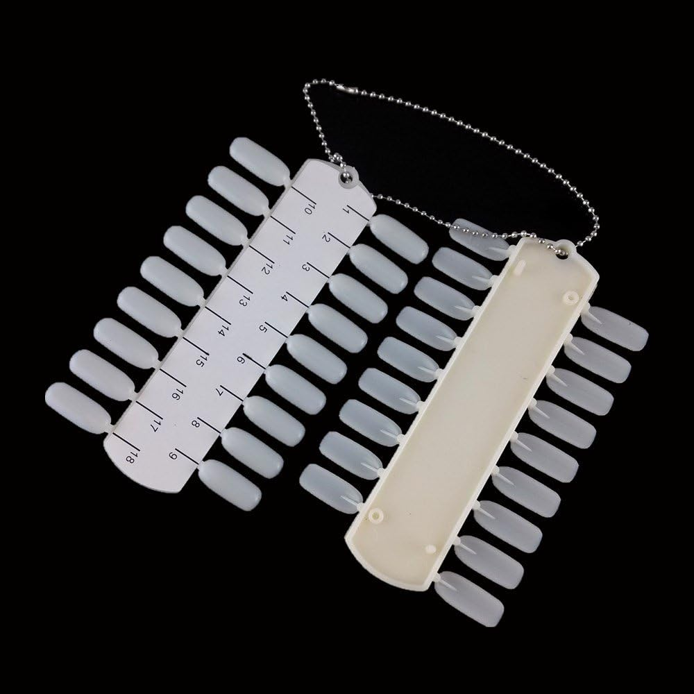 Yueton Pack of 2 Sets 36 Tips per Unit Double Layer Nail Color Display Card Nail Art Practice Design Training Plastic Polish Board Swatches with Ball Chain image number 6