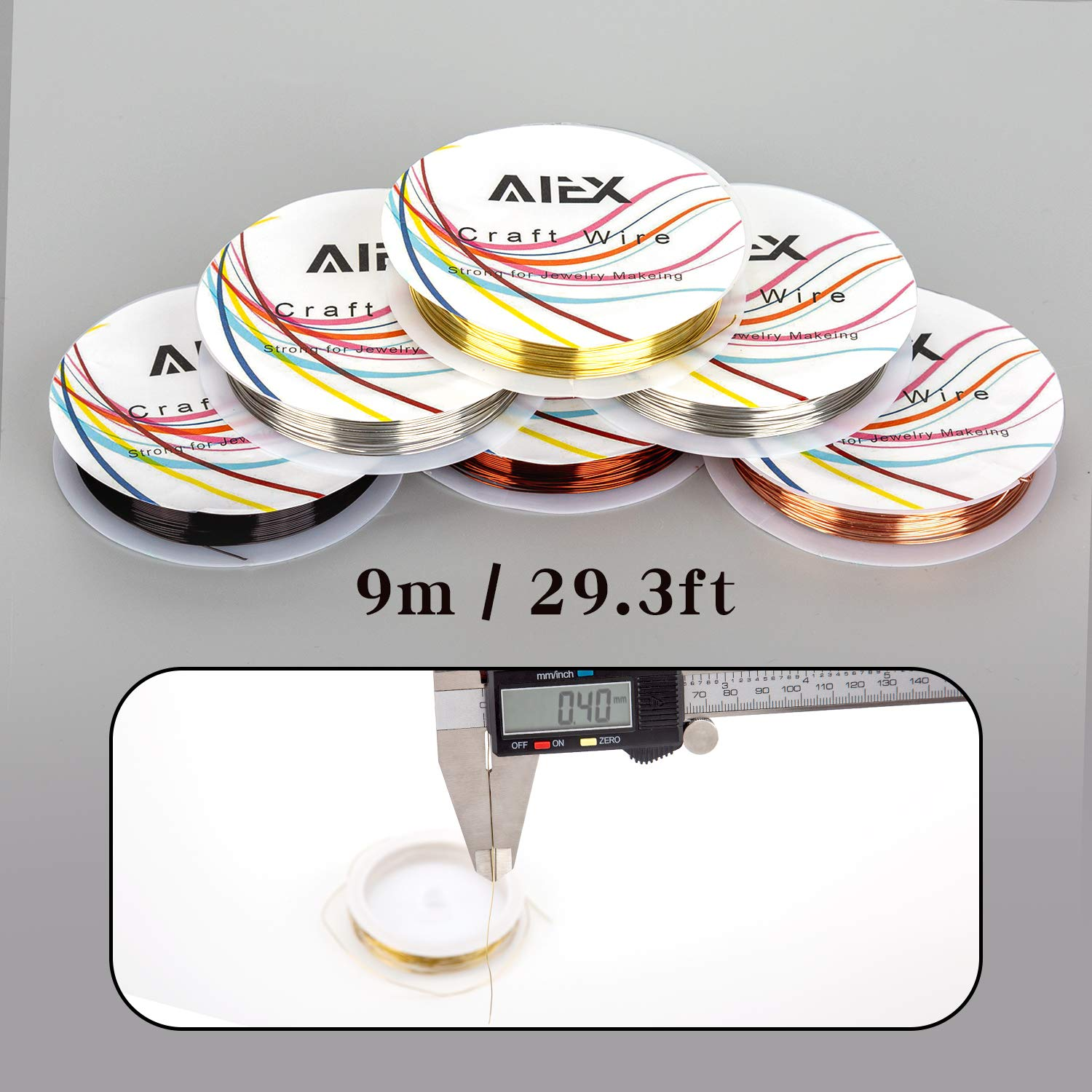 AIEX 6 Rolls 26 Gauge Tarnish Resistant Bare Copper Jewelry Wire for Crafts Beading Jewelry Making Supplies image number 4