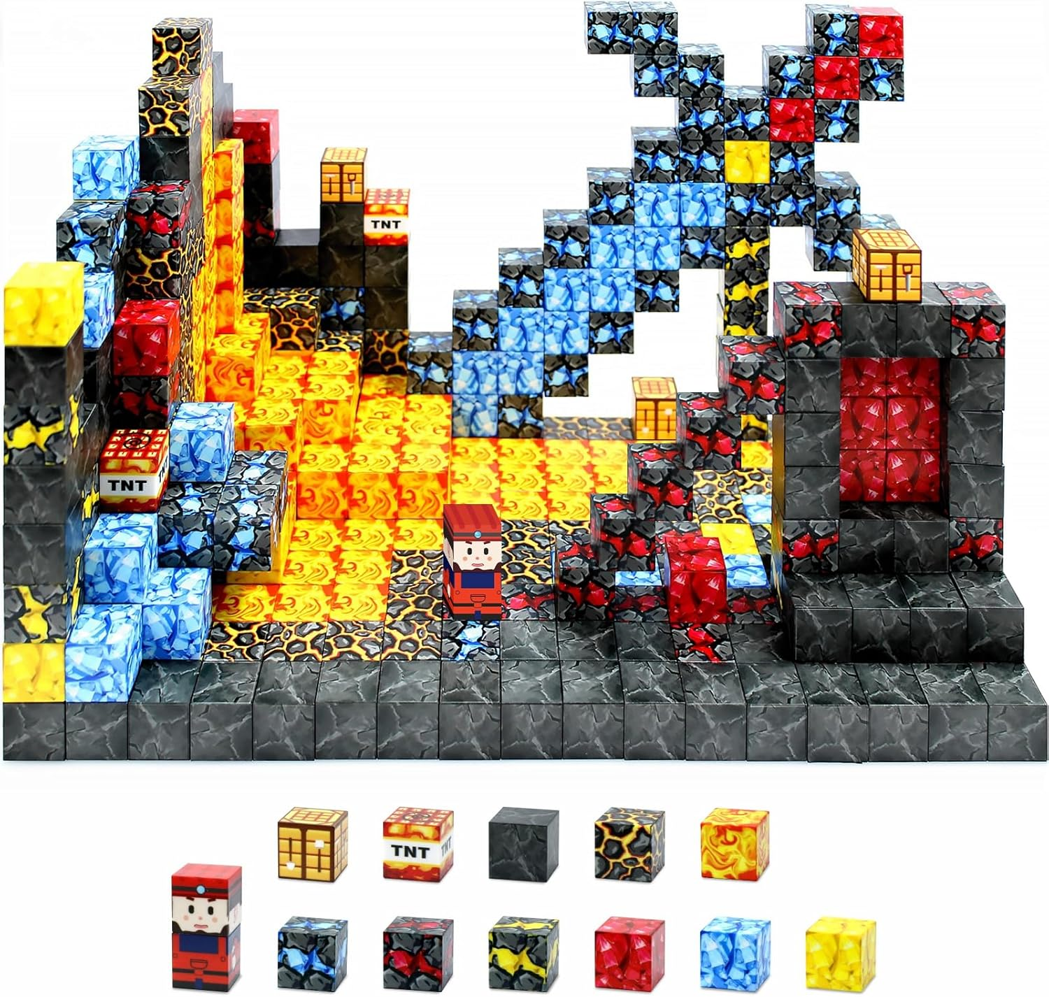 70 PCS Magnetic Building Blocks, Creative STEM Toy for Kids Aged 3+, Boys & Girls Toys, Magnetic Blocks,3D Print Puzzle image number 1