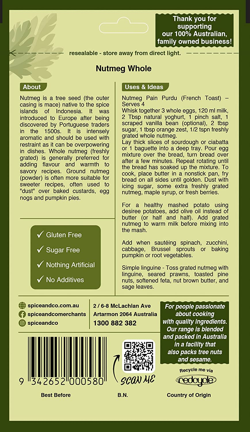 Spice & Co Whole Nutmeg 6 Pieces image number 5