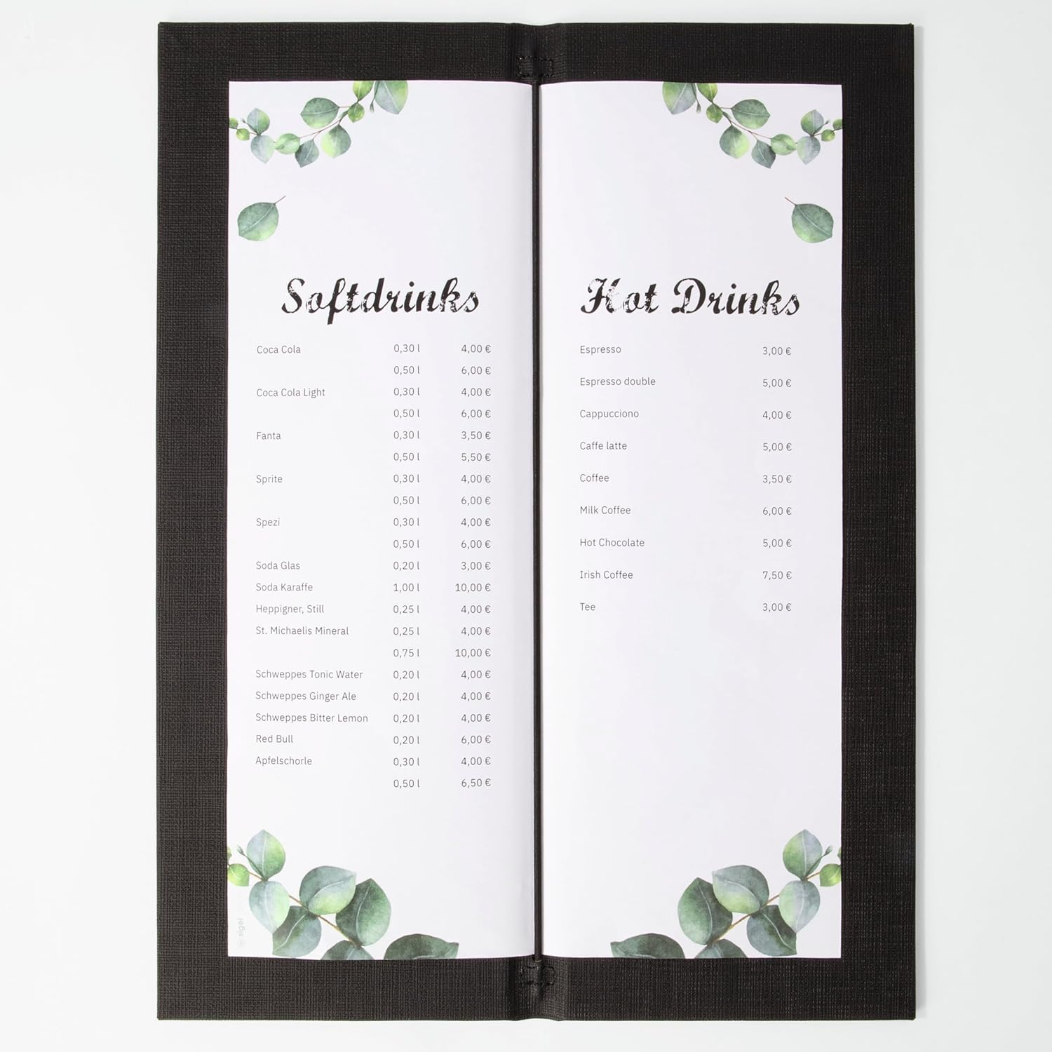 SIGEL GM100/5 Menu Bar Format 1/2 A4 Drinks Folder Rubber Binding Black with Linen Texture Pack of 5 Durable and Easy Wipe Clean image number 4