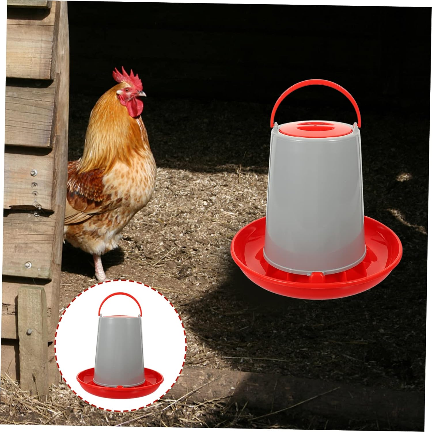 HANABASS 2Pcs Plastic Chicken Feeding Trough Practical Poultry Food Trough Feeder for Outdoor Use Material for Poultry Feeding Supplies image number 3