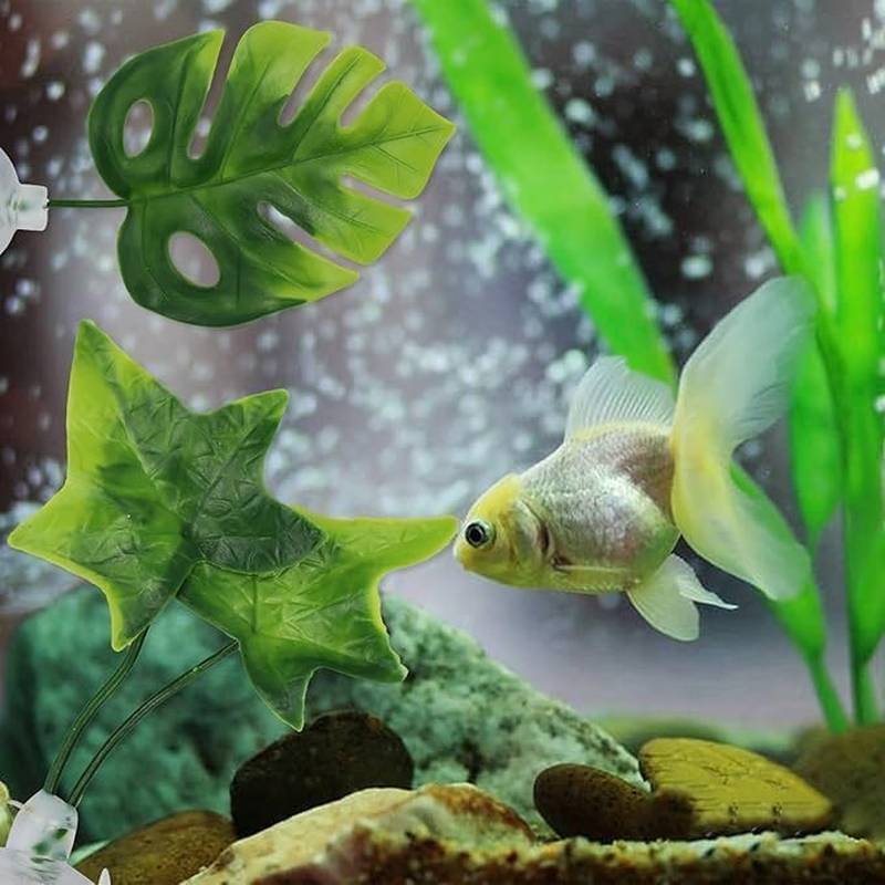 8 PCS Betta Fish Leaf Hammock Set - Double Pad Aquarium Plants with Suction Cups, Plastic Betta Bed & Habitat Decor for Fish Tank Accessories (Multicolor)