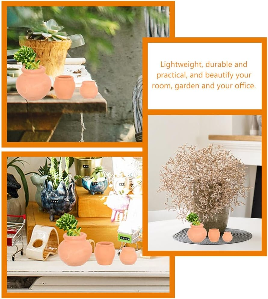 SEWACC 9Pcs Mini Succulent Planter Flower Pots Plant Pot Ceramic Pots Nursery Planter Grow Pots Garden Supply Pot Plant Gardening Pots Nursery Pot Garden Pot Leaf Cuttings Indoor Ceramics image number 1