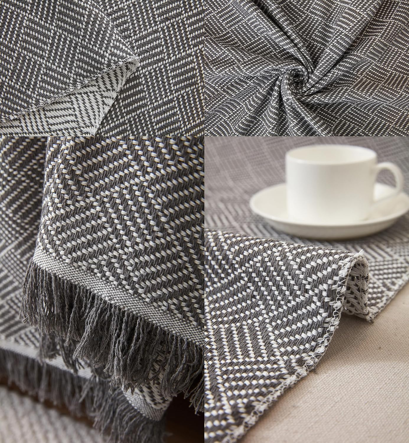 Sofa Cover Blanket, L Shape Sectional Couch Covers Protector (NOT for Dog Cat Pet) Weaved (Grey, 180X300Cm/71X118)