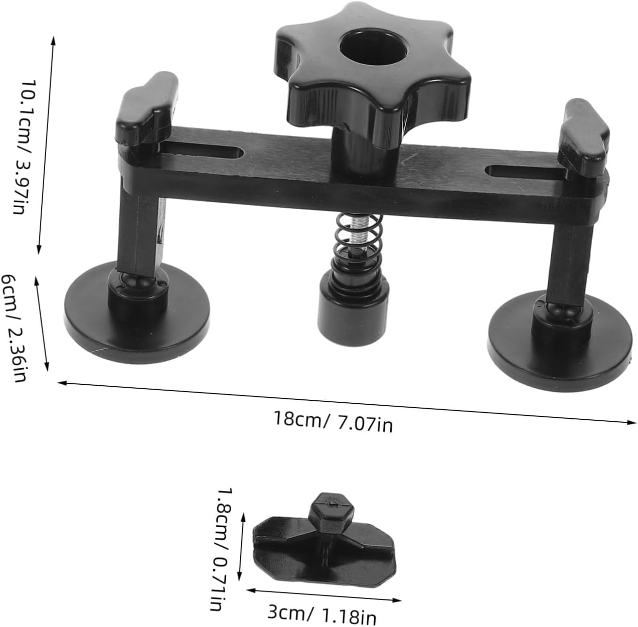 DINHEAROM Dent Tool Kit Suction Cup and 18 Black Glue Tabs for Small and Large Automotive Dents, Hail Damage Repair Set Suitable for Car Bodywork Maintenance image number 3