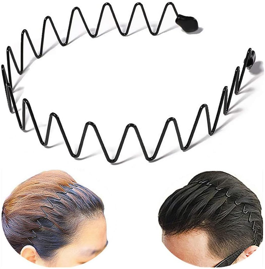 Metal Headbands for Men & Women Headband for Washing Face Make up Skicare Hair Band Wavy Spring Fashion Sports Head Bands