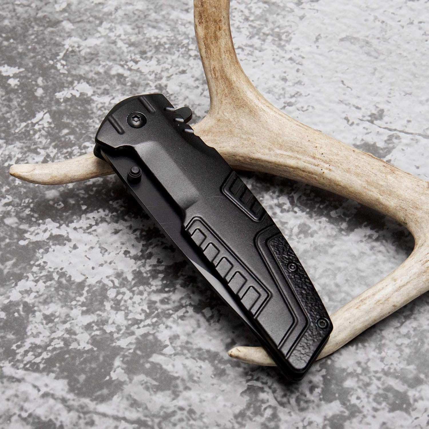 Stainless Steel Folding Pocket Knife, Black Blade, Aluminum Handle, Suitable for Daily Use, Outdoor, EDC image number 4