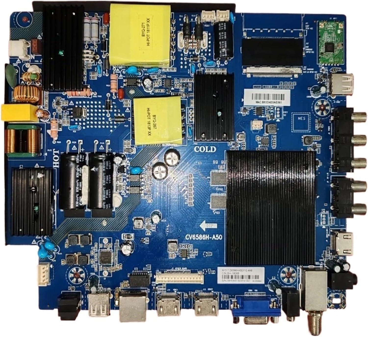 Replacement CV6586H-A50 3-In-1 Wifi Network TV Motherboard, BH-18088 100-120V 600Ma, TV Replacement Parts image number 4