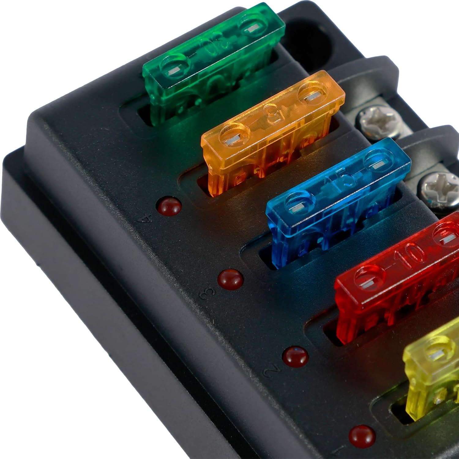 12V Fuse Block, Blade Fuse Box Holder with LED Indicator Waterproof Cover, Dust-Proof Fuse Box Holder, Safe Compact Car Marine Fuse Panel for Car Automotive Boat RV (4-Way) image number 1