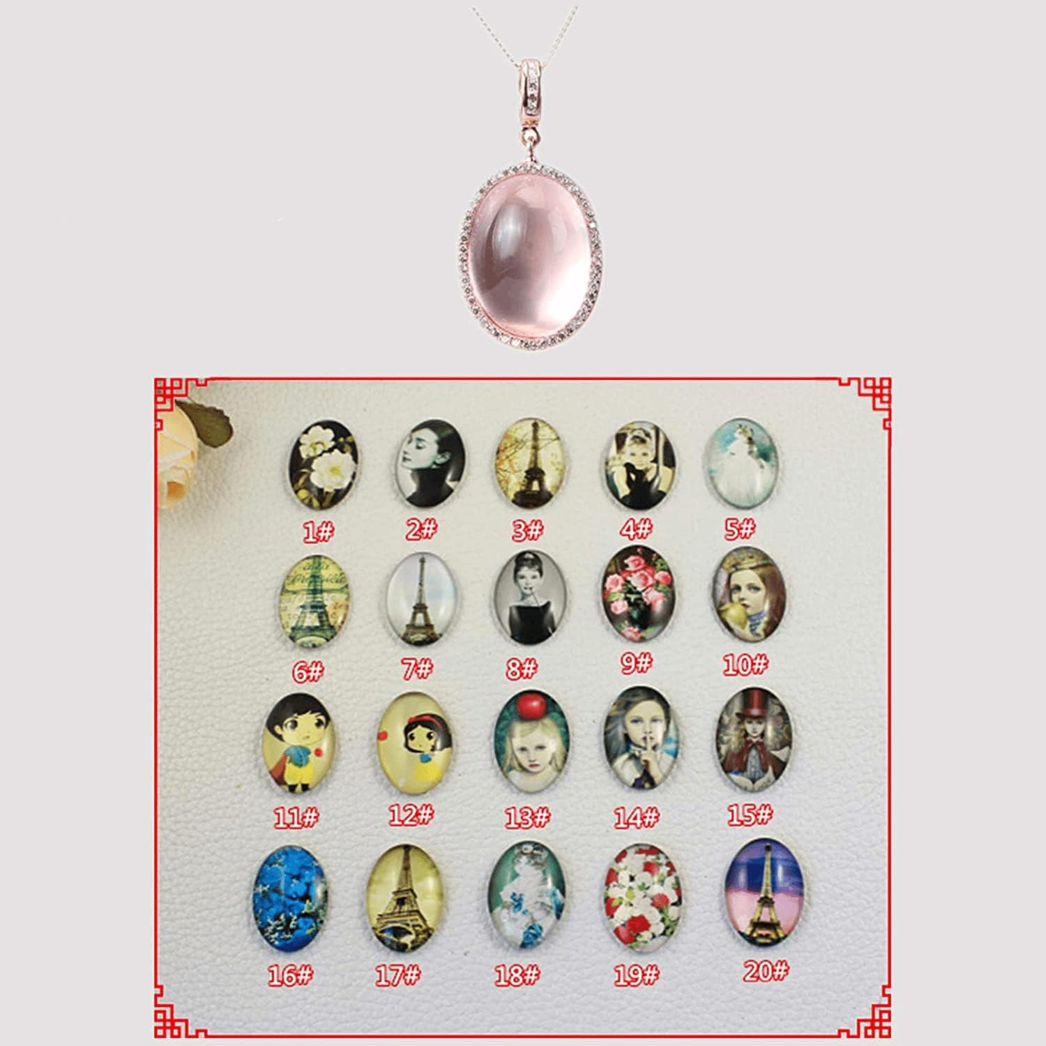 Dophee 10Pcs Oval Glass Cabochons, 40X30Mm Flat Back Clear Dome Tiles Cabochon, Dome Bead Cameo Cabochon Tile for DIY Craft Photo Pendants Rings Necklace Jewelry Making