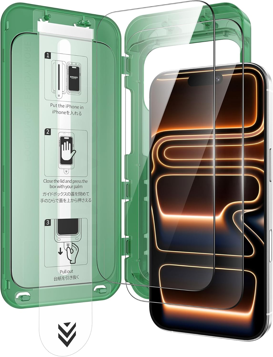 NIMASO for Iphone 17 Pro Max Screen Protector Full Coverage 6.9-Inch, No Bubbles No Dust Instant Installation, 9H Hardness Tempered Glass Military Grade Shatterproof, Anti-Scratch, 2 Pack image number 1