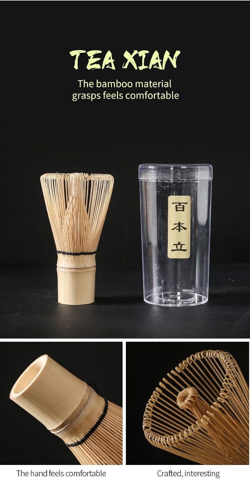 7Pcs Matcha Tea Set, Matcha Whisk Kit, Matcha Bowl Set, Matcha Ceremony Set (Ivory White), 7X10 (A004)