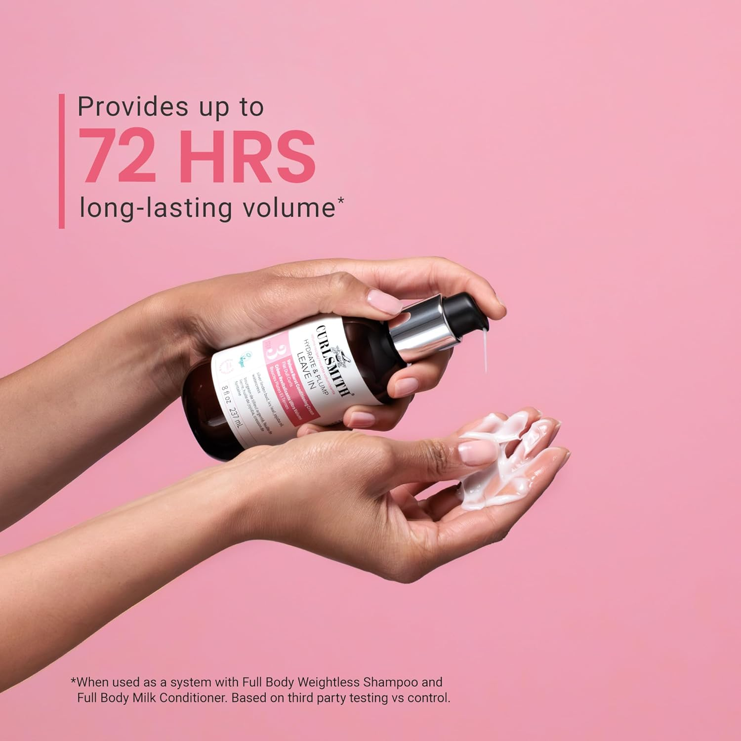 CURLSMITH - Hydrate & Plump Leave in Hair Conditioner, Volumizing and Nourishing for Wavy, Curly or Coily Hair, Vegan (237Ml/8Fl Oz) image number 4