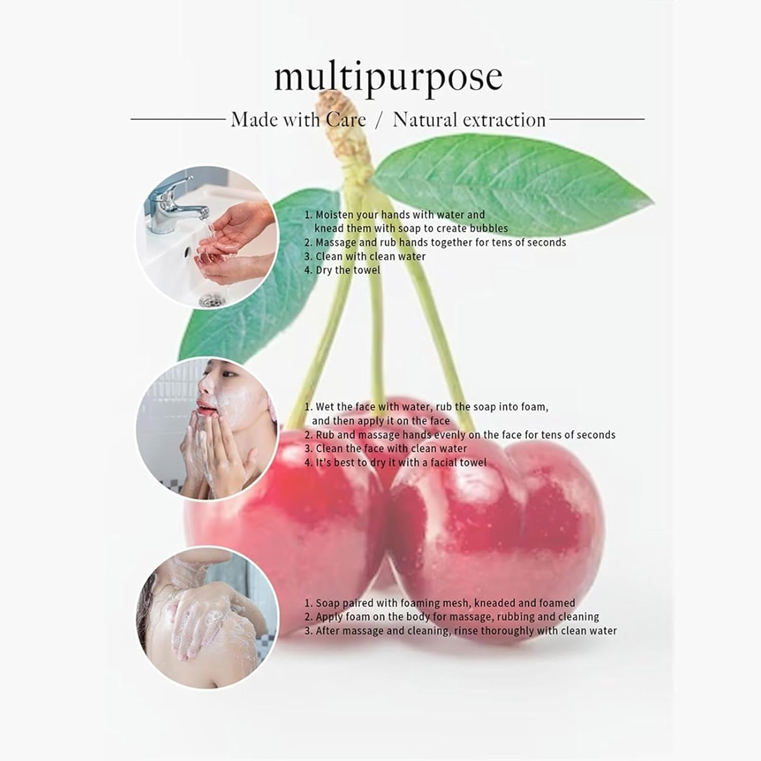 Organic Face Soap,Moisturizing Soap for Body & Face Brighten Skin Colour,All Natural Soap Bar,Suitable for All Skin Types image number 4