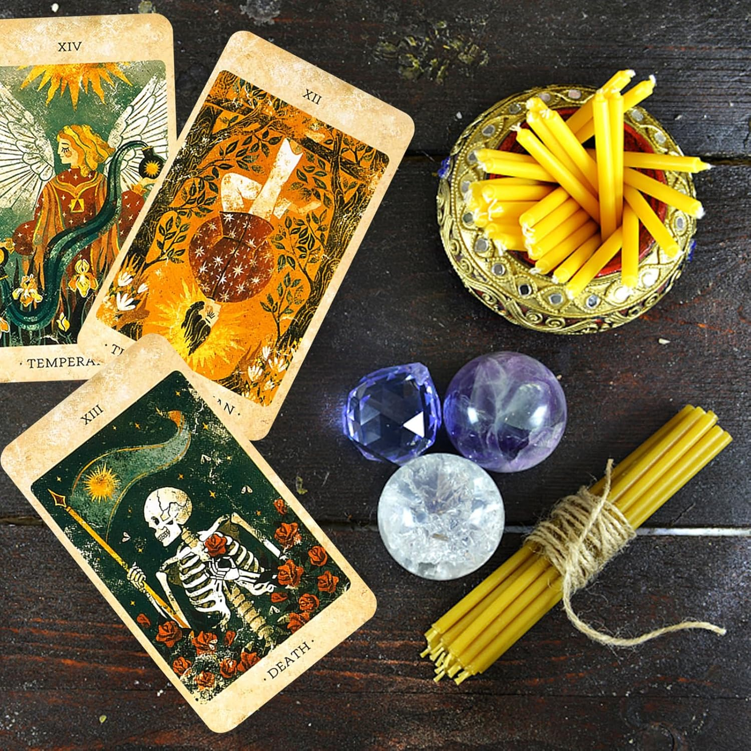 Tarot Deck Cards - 78-Card Solar Kingdom Oracle Deck | Vibrant Psychological Tarot with Detailed Imagery for past Present Future Insight Meditation and Divination Practices, 10.5X6.3Cm image number 5